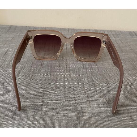 New Kurt Geiger London Womens Crystal Tan/Brown Gradient Square Sunglasses - Picture 8 of 15